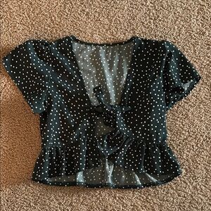 Polka Dot Green Blouse